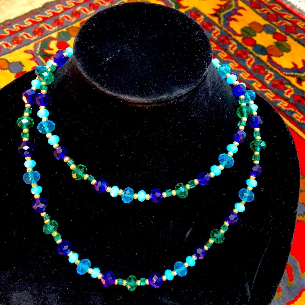 40” necklace. 24k gold plated spacers.